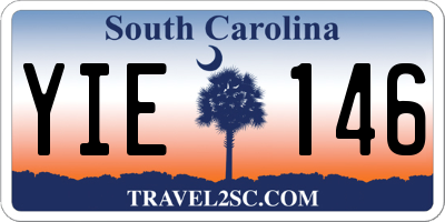 SC license plate YIE146