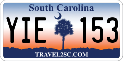 SC license plate YIE153