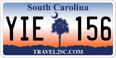 SC license plate YIE156