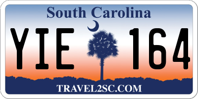 SC license plate YIE164