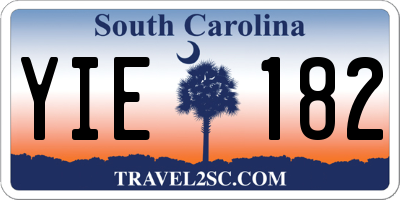 SC license plate YIE182