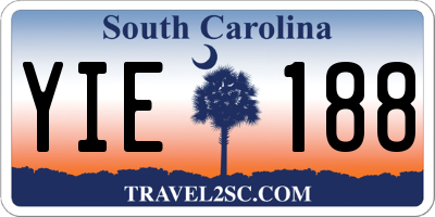 SC license plate YIE188