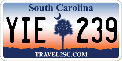 SC license plate YIE239