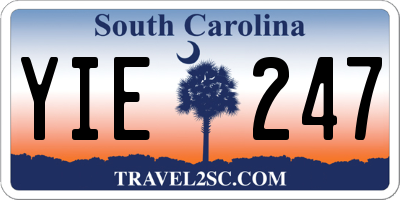 SC license plate YIE247