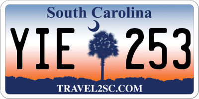 SC license plate YIE253