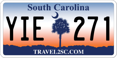 SC license plate YIE271