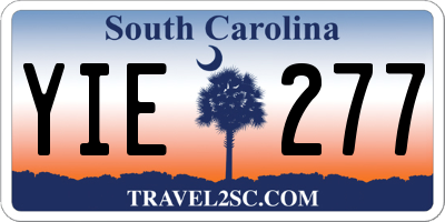 SC license plate YIE277