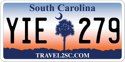 SC license plate YIE279