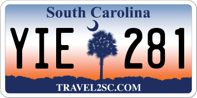 SC license plate YIE281