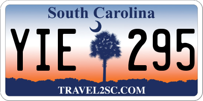SC license plate YIE295