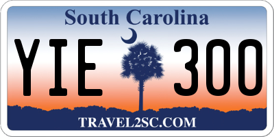 SC license plate YIE300