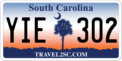 SC license plate YIE302