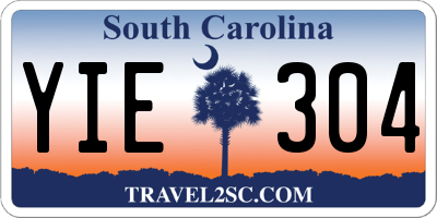 SC license plate YIE304