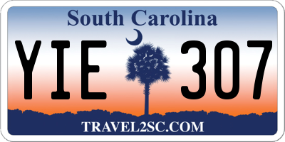 SC license plate YIE307