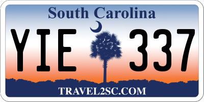 SC license plate YIE337