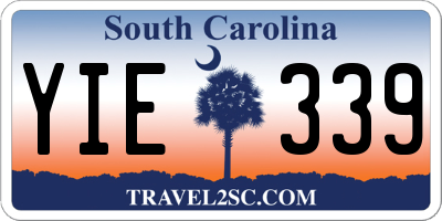 SC license plate YIE339