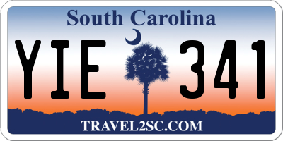 SC license plate YIE341