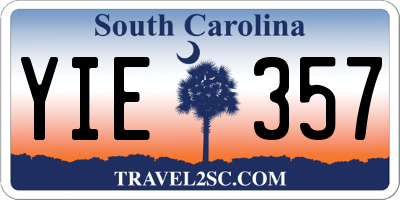 SC license plate YIE357