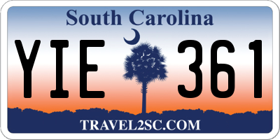SC license plate YIE361