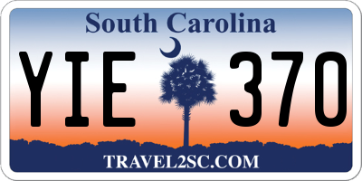 SC license plate YIE370