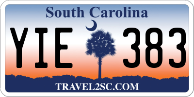 SC license plate YIE383