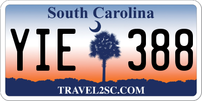 SC license plate YIE388