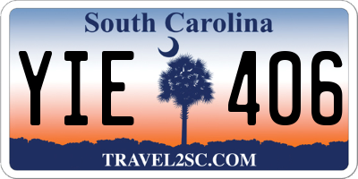 SC license plate YIE406