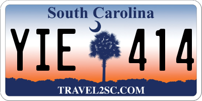 SC license plate YIE414