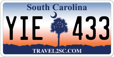 SC license plate YIE433