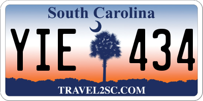 SC license plate YIE434