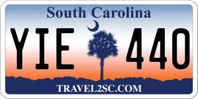 SC license plate YIE440