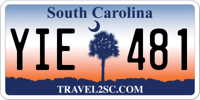 SC license plate YIE481
