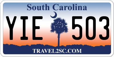 SC license plate YIE503