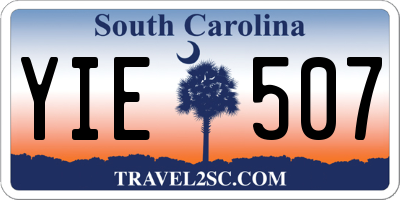 SC license plate YIE507