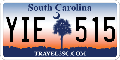 SC license plate YIE515