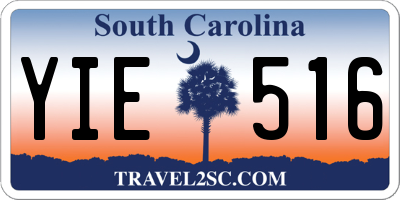 SC license plate YIE516