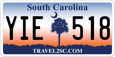 SC license plate YIE518