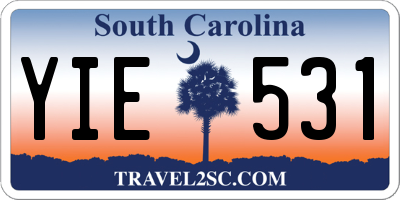 SC license plate YIE531