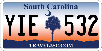 SC license plate YIE532