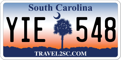 SC license plate YIE548