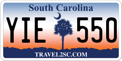SC license plate YIE550