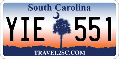 SC license plate YIE551