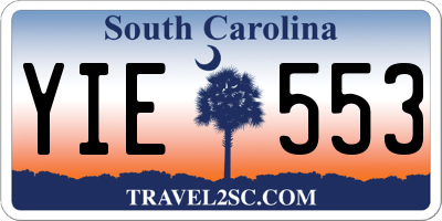 SC license plate YIE553