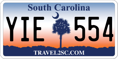 SC license plate YIE554