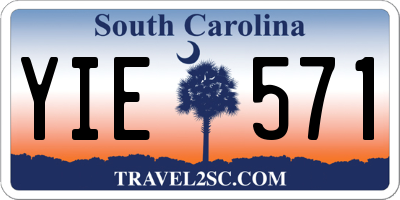 SC license plate YIE571