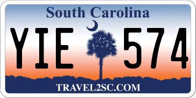 SC license plate YIE574