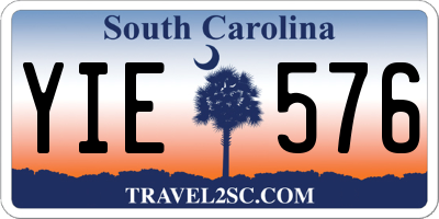 SC license plate YIE576
