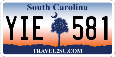 SC license plate YIE581