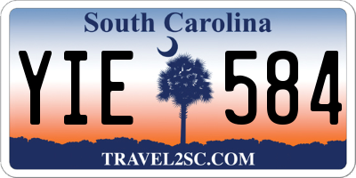SC license plate YIE584