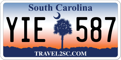 SC license plate YIE587